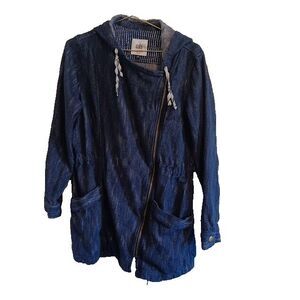 Cabi Love Collection Adventure Anorak Cotton Jacket Size Medium Blue Asymmetric